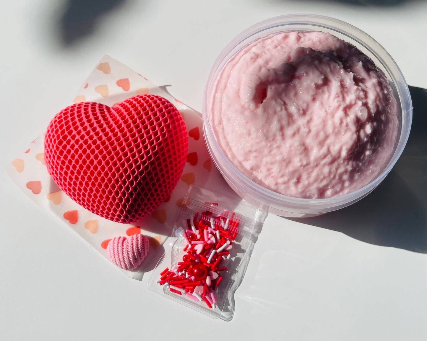 Netted Heart DIY Snowfizz Slime