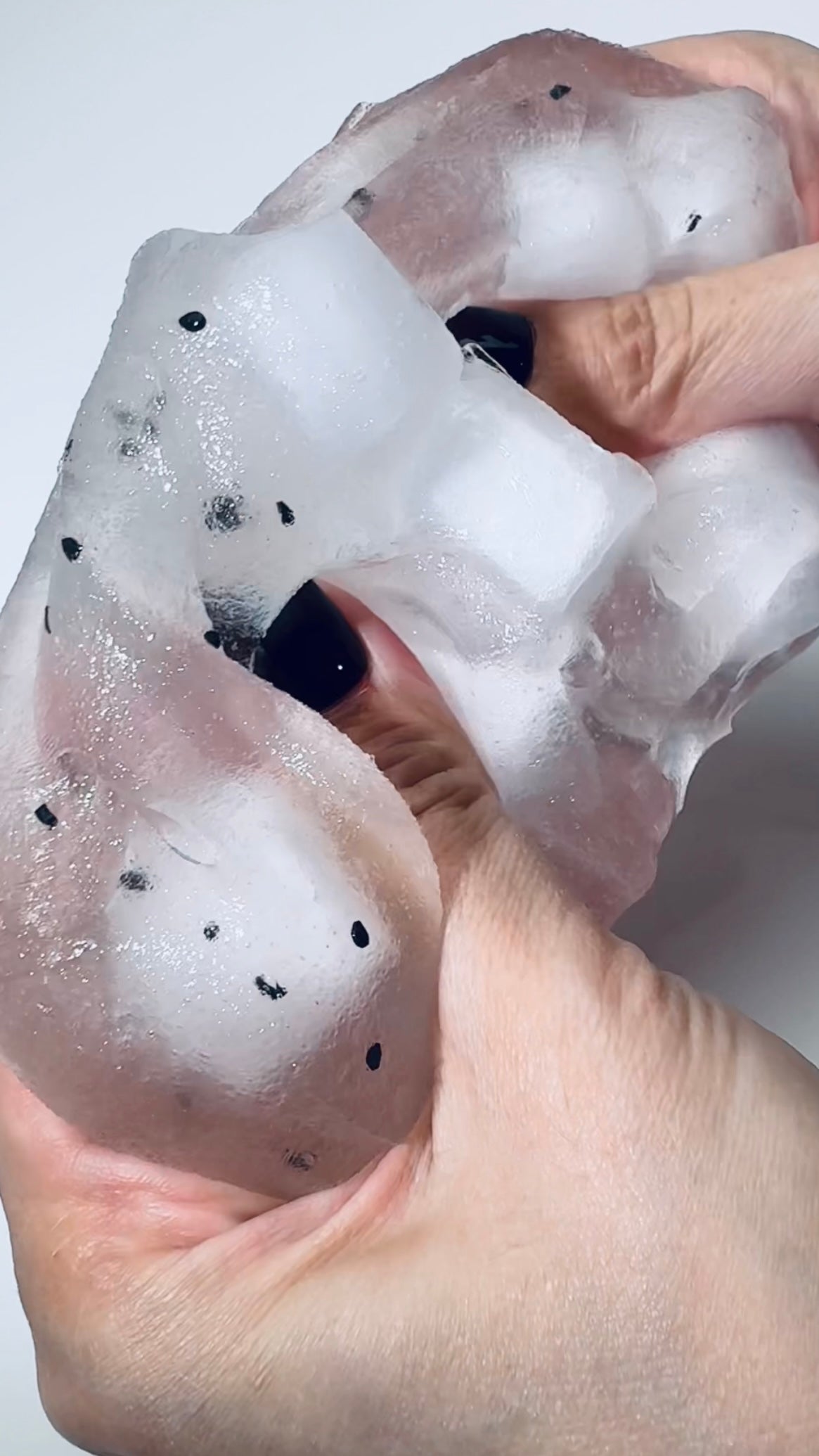 Dragon Fruit Delight Clear Jelly Slime with Foam Cubes